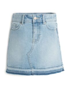 Wonder Nation Girls Destruct Hem Jeans Skirt, Light Blue, Sizes 4-18 & Plus