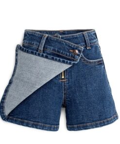 Wonder Nation Girls Jeans Skort, Dark Blue, Sizes 5-18