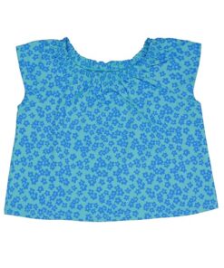 Wonder Nation Girls Elastic Neckline Knit Top - Blue, Sizes 4-18 & Plus