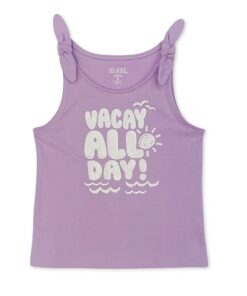 365 Kids by Garanimals Tie Shoulder Tank Top, Lavender - Sizes 4-10