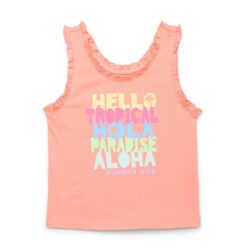 365 Kids by Garanimals Mini Ruffle Edge Tank Top, Orange - Sizes 4-10