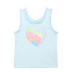 365 Kids by Garanimals Mini Ruffle Edge Tank Top, Blue - Sizes 4-10