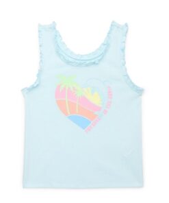 365 Kids by Garanimals Mini Ruffle Edge Tank Top, Blue - Sizes 4-10
