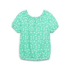 365 Kids by Garanimals Girls Seersucker Tee with Short Sleeves, Green - Sizes 4-10