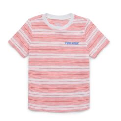 Garanimals Toddler Boy Short Sleeve Striped T-Shirt with Embroidery, Orange - Sizes 18M-5T