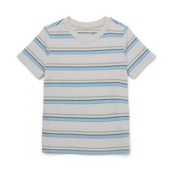 Garanimals Toddler Boy Short Sleeve Striped T-Shirt, Mineral -Sizes 18M - 5T