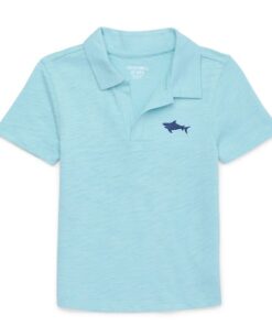 Garanimals Toddler Boy Short Sleeve Slub Jersey Polo, Blue - Sizes 18M-5T