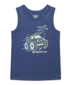 Garanimals Toddler Boy Graphic Jersey Tank,  Navy Blue Sizes 18M-5T