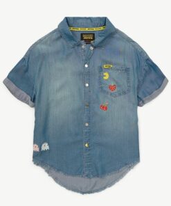 Justice Girls PAC-MAN Chambray Shirt, Sizes XS-XL & Plus
