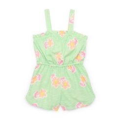 365 Kids by Garanimals Girls Mix and Match Elevated Romper, Green - Sizes 4-10