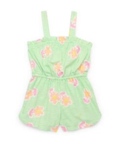 365 Kids by Garanimals Girls Mix and Match Elevated Romper, Green - Sizes 4-10