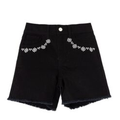 Wonder Nation Girls Fashion Denim Shorts, Black Jeans - Size 5-18