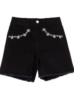 Wonder Nation Girls Fashion Denim Shorts, Black Jeans - Size 5-18
