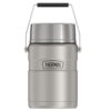 Thermos Stainless King Vacuum Insulated Food Jar with Folding Spoon & 2 Containers, Matte Stainless, 47oz