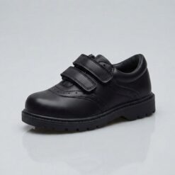 Hiway Classic Grip Double Strap School Shoe - Black