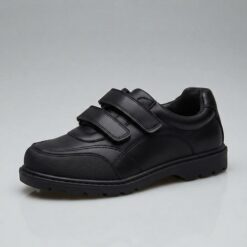 Hiway Tough-Cap Double Strap School Shoe - Black