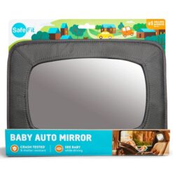 SafeFit® Wide View Baby Car Mirror, Crash-Tested, Gray, Unisex