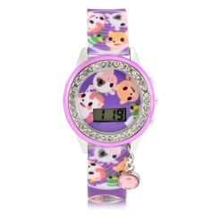 Adopt Me Kids Flashing Lights LCD Watch with Printed Strap and Hanging Charm