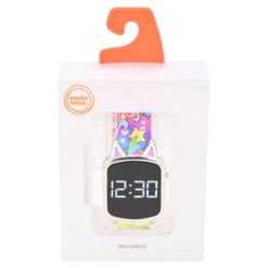 Wonder Nation Childrens Unisex Touch LED Watch with Silicone Strap in Rainbow with Unicorn Dial