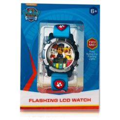 Nickelodeon Paw Patrol Metallic Light-Up Childrens LCD Watch with Silicone Strap in Blue