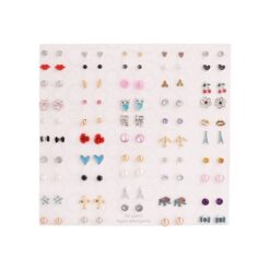 Wonder Nation Teen Female Cherry Multicolored Variety Stud Earring Set, 50 Pack