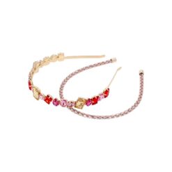 Time and Tru  Embellished Headband Set, 2-Pack, Blush