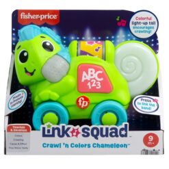 Fisher-Price Link Squad Crawl ‘n Colors Chameleon Learning Toy with Music & Lights, Infant 9+ Months