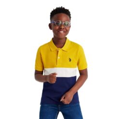 U.S. Polo Assn. Boys Short Sleeve Colorblock Pique Polo Shirt, Sizes 4-18 Pique Polo Shirt (Copy)