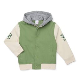 Wonder Nation Little Boys Long Sleeve Bomber Jacket, Sizes 4-10 - Green
