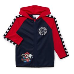 Mario Kart Boys Active Jacket with Hood, Sizes 4-16