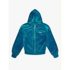 Justice Girls Velour Hooded Full Zip, Teal