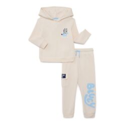 Bluey Toddler Boys' Front Back Graphic Hoodie and Jogger Pants Set, 2-Piece, Sizes 12M-5T