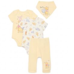 Disney Winnie The Pooh Baby Wishes and Dreams Character Baby Layette Newborn Essentials Gift Set, 4-Piece