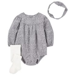 Carter's Child of Mine Baby Girl Bubble Romper Set, 3-Piece
