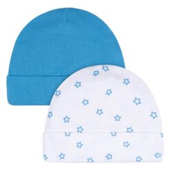 Gerber 2-Pack Baby Boys Boy Stars Caps - Blue White