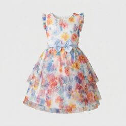 Jona Michelle Girls Special Occasion Print Dress - Multicolor